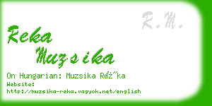 reka muzsika business card